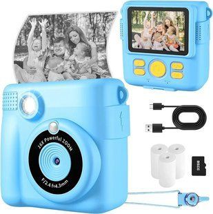 Дитяча камера WEEFUN - камера для миттєвого друку 1080P 2,4-дюймовий цифровий дитячий відеокамера відеокамера 1566880 фото