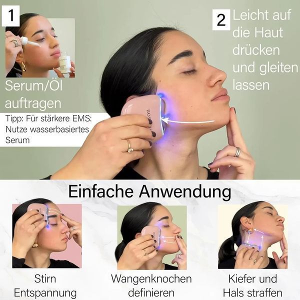 Массажер для лица Rosental EMS Gua Sha для всех типов кожи, светодиодная терапия Powysale (Вітриний варіант) 556777 фото