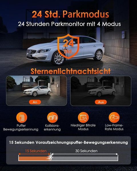 Відеореєстратор VANTRUE E3 3 Lens 2.7K Dash Cam 84011 фото