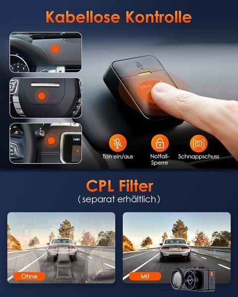 Відеореєстратор VANTRUE E3 3 Lens 2.7K Dash Cam 84011 фото