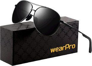 Сонцезахисні окуляри wearPro Polarised-Sunglasses-Mens-Womens-Pilot Sunglasses Unisex UV400 Protection Чорн 22200 фото