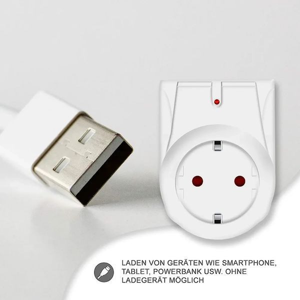 Адаптер розетки Benon з 2 X USB, білий, B2192 788900 фото