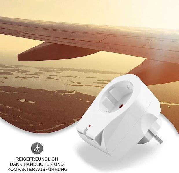 Адаптер розетки Benon з 2 X USB, білий, B2192 788900 фото