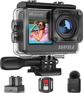 Екшн-камера Surfola SF530 - 4K/60FPS 24MP подводна камера з подвійним екраном, сенсорним екраном 788900 фото