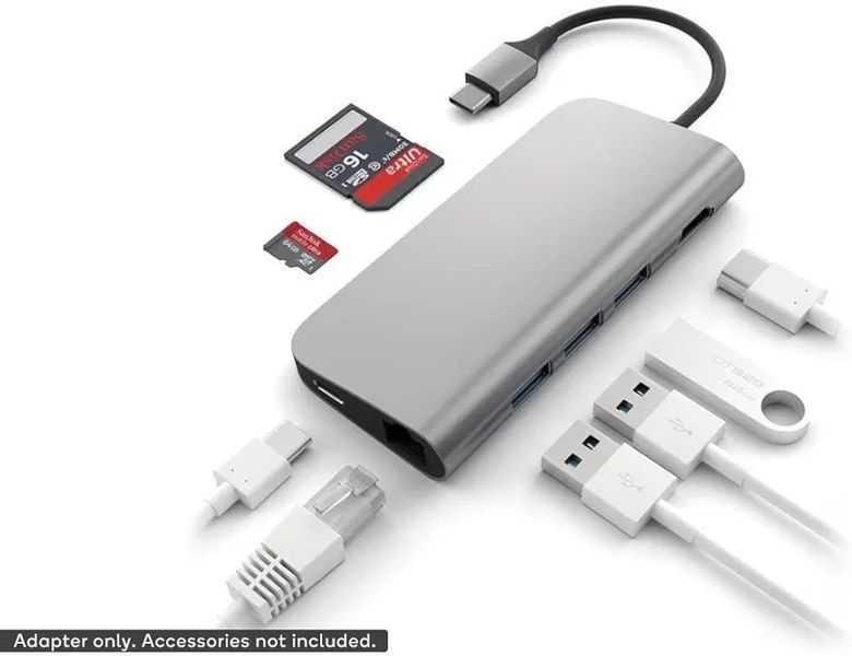 Алюминиевый многопортовый адаптер SATECHI USB-C MULTIPORT 40756 фото