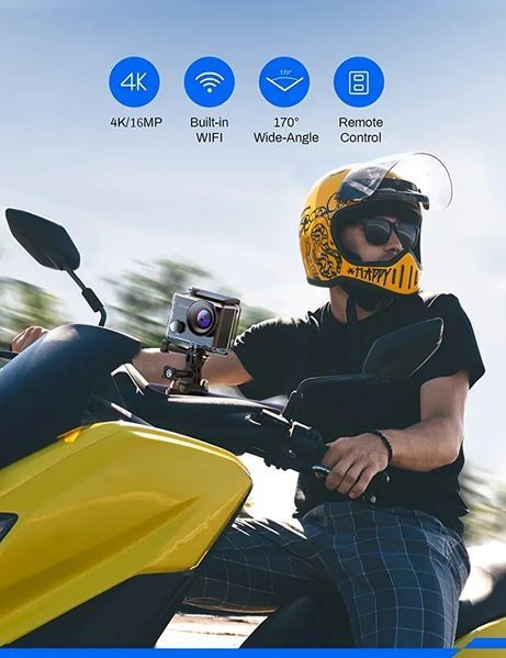 Екшн-камера Crosstour CT9000 4K 20MP Wi-Fi відеокамера з дистанційним керуванням IP68 Водонепроникний футляр 6700А3457 фото