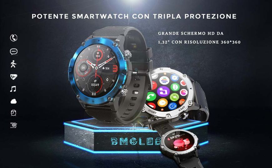 Смарт-годинник Bmoled для чоловіків, дзвінки по Bluetooth 3300A212 фото