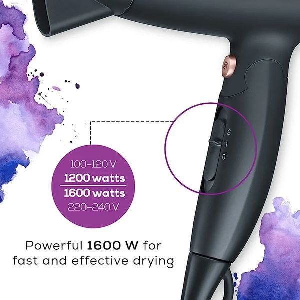 Дорожній фен Beurer Style Pro HC25, легкий портативний фен зі складною ручкою для використання в усьому 8566670 фото