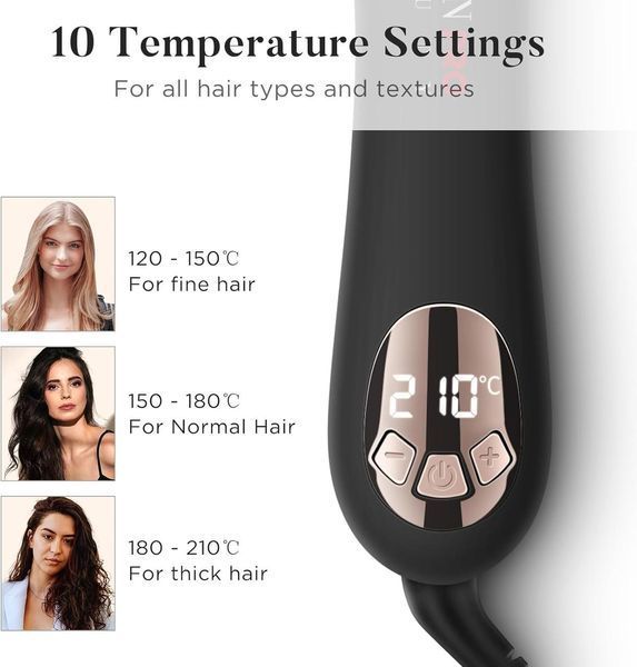 Parwin pro beauty вращающаяся плойка на 360&deg; бигуди 25 мм с нанотитановым покрытием и ЖК-дисплеем 120-210&deg;C 70004 фото