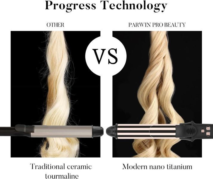 Parwin pro beauty вращающаяся плойка на 360&deg; бигуди 25 мм с нанотитановым покрытием и ЖК-дисплеем 120-210&deg;C 70004 фото