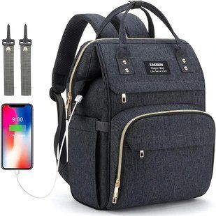 Рюкзак-сумка із USB-портом для зарядки, із ізольованими кишенями, ременями (темно-сірий) 1735623207 фото