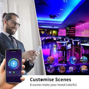 Avatar Controls Smart LED Light Bulbs, працює з Google Home/Smart Life APP, Alexa Light Bulbs WiFi 12300299 фото