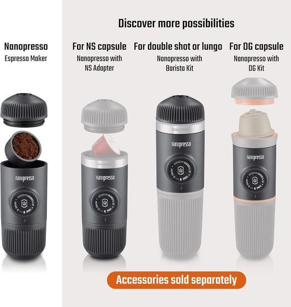 Портавивна екпресо-кавоварка Wacaco Nanopresso з чохлом Зелена (4897066230320) 440889 фото