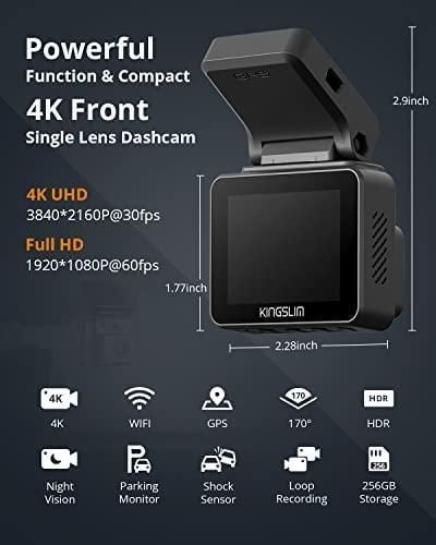 Kingslim D5-4K Wi-Fi Dash Cam, передня камера для автомобілів із GPS і швидкістю, Sony Night Vision 1705347644 фото
