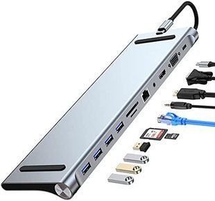 Wowssyo USB C 11 в 1, адаптер USB C. HDMI 4K VGA PD 100 Вт Ethernet SD / TF Audio USB 3.0 / 2.0 5000101 фото