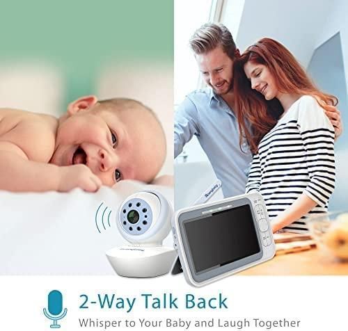 Радіоняня Moonybaby EMF Reducer з дистанційними камерами, QuadView 60, 20 днів роботи від батареї, 5" HD 720p 110002 фото