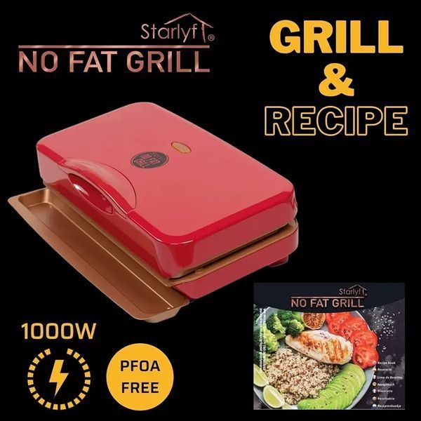 Сендвіч-тостер Starlyf NO FAT GRILL, сендвічниця, Panini Press, портативний гриль, мідна антипригарна поверхня 12389000 фото