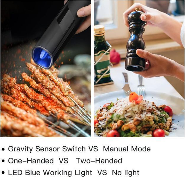 Електричних подрібнювачів для солі та перцю Gravity Electric Pepper Grinder, автоматичний та еле 1235667 фото