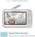 Радіоняня Moonybaby EMF Reducer з дистанційними камерами, QuadView 60, 20 днів роботи від батареї, 5" HD 720p 110002 фото 4