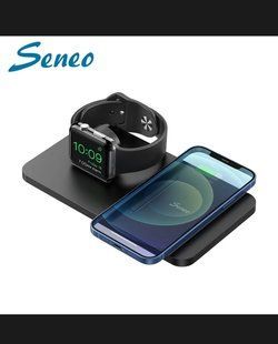 Seneo PA150А Бездротовий зарядний пристрій 2 в 1 Бездротова зарядна панель з утримувачем iWatch 6/5/4/3 1200А150 фото
