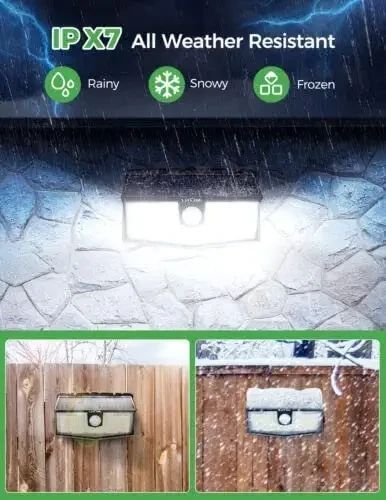 2шт Securitykart LITOM Сонячний датчик руху, 160 світлодіодів, 3 додаткові режими, 270&deg; 1740953281 фото