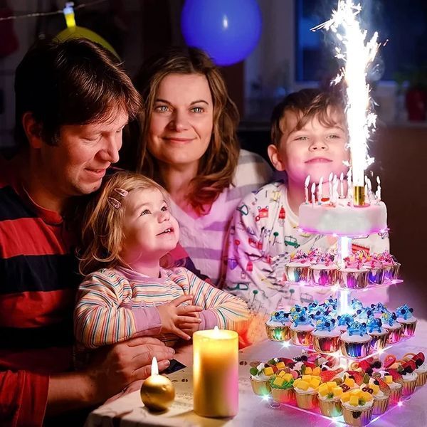Підставка для кексів зі світлодіодним підсвічуванням Ulifeme багатокольоровий 4-рівневнева підставка 123779900 фото